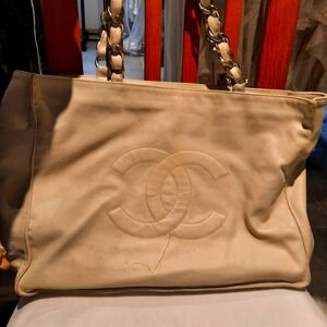 Used Large off white Chanel Purse